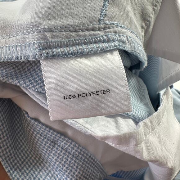 Peter Millar Shorts Mens 38 Crown Sport Blue White Houndstooth Golf Preppy Chino - Picture 4 of 12